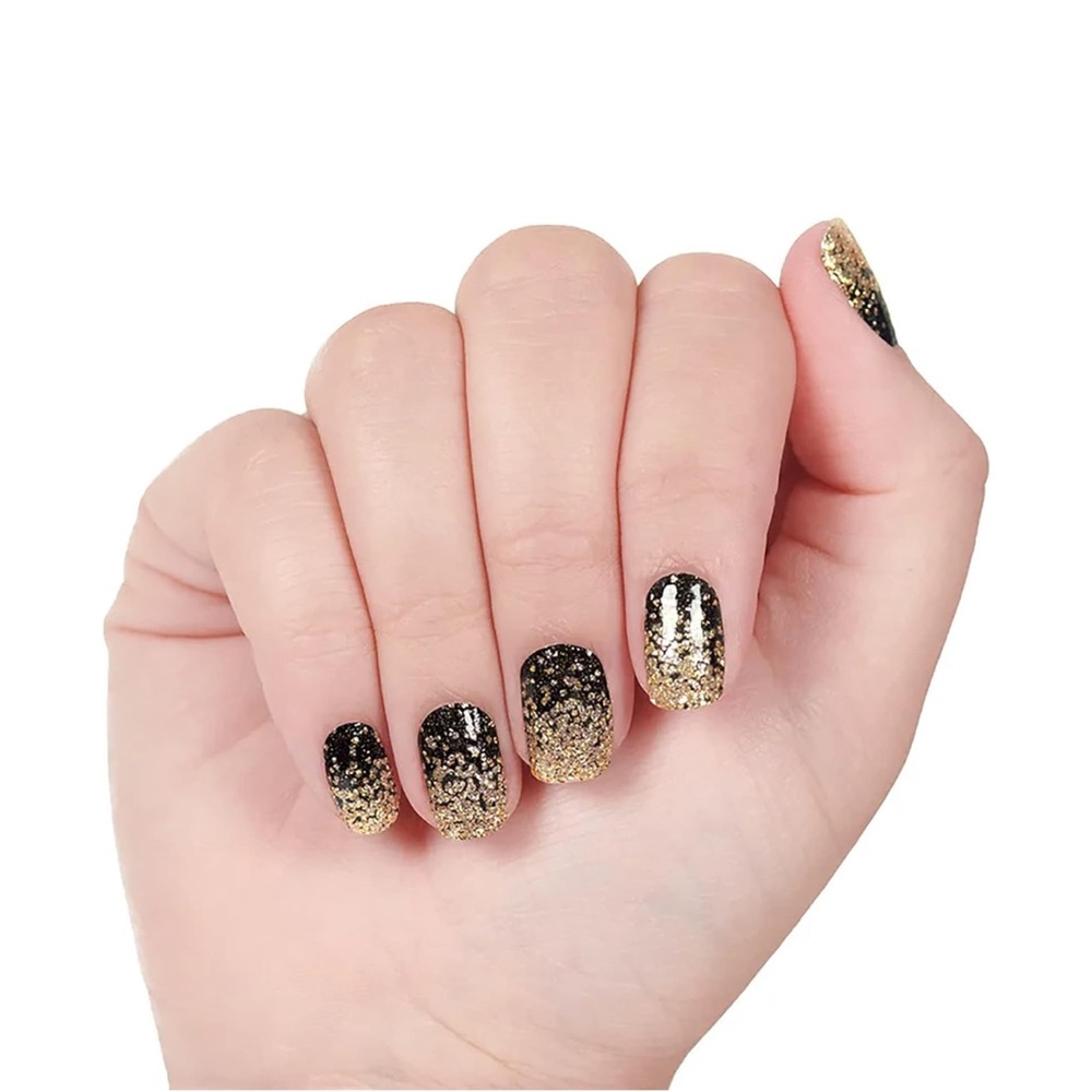 *Retired* Color Street: Ring It In | Black Gold Glitter Gradient Party Sparkle - Picture 12 of 14